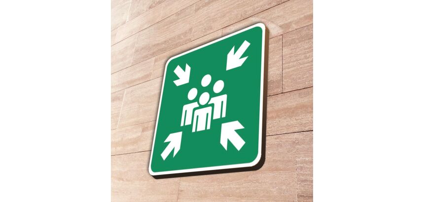 Panneau point de rassemblement à couvre-chant