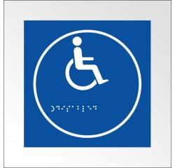 Panneau picto PMR relief et braille