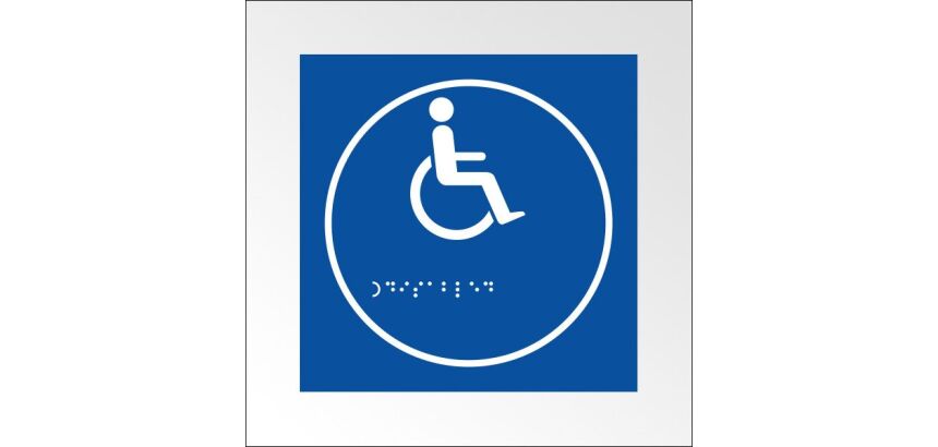 Panneau picto PMR relief et braille