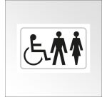 Panneau Picto PMR Homme Femme en relief et braille