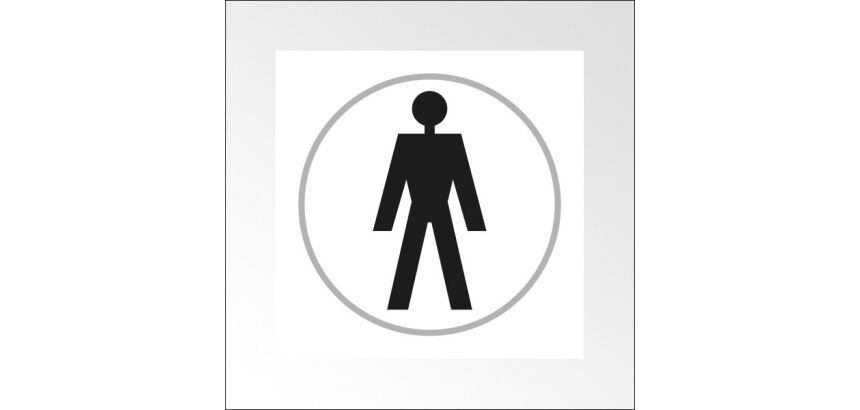 Panneaux Toilettes HOMME  - 150 x 150 mm - relief et braille