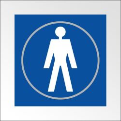 Panneaux Toilettes HOMME  - 150 x 150 mm - relief et braille