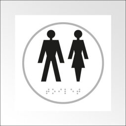 Panneau HOMME + FEMME - relief et braille