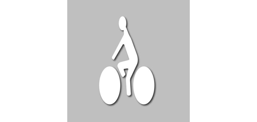 Pochoir adhésif - CYCLISTE - 80 cm ou 128 cm