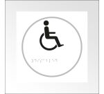 Panneau picto PMR relief et braille