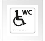Panneau WC en relief et braille Picto PMR