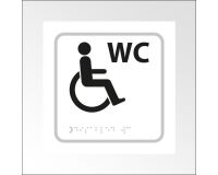 Panneau WC en relief et braille Picto PMR