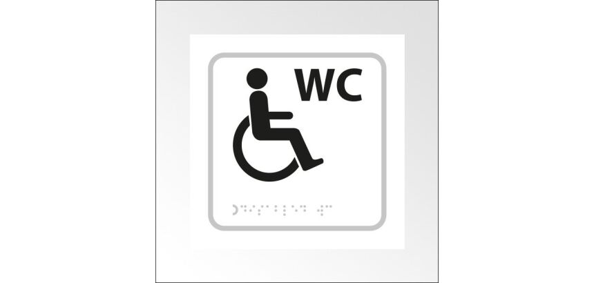 Panneau WC en relief et braille Picto PMR