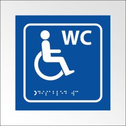 Panneau WC en relief et braille Picto PMR