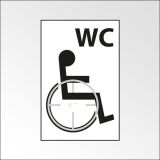 Panneau WC Picto PMR en relief et braille