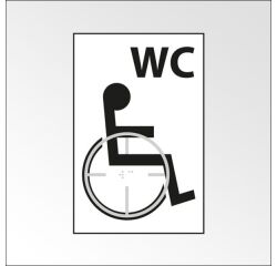 Panneau WC Picto PMR en relief et braille