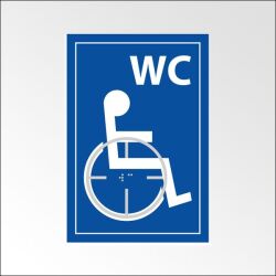 Panneau WC Picto PMR en relief et braille