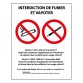 Panneau Interdiction de fumer et vapoter - PVC  ou autocollant