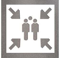 Pochoir souple - Point de rassemblement - 600 x 600 mm