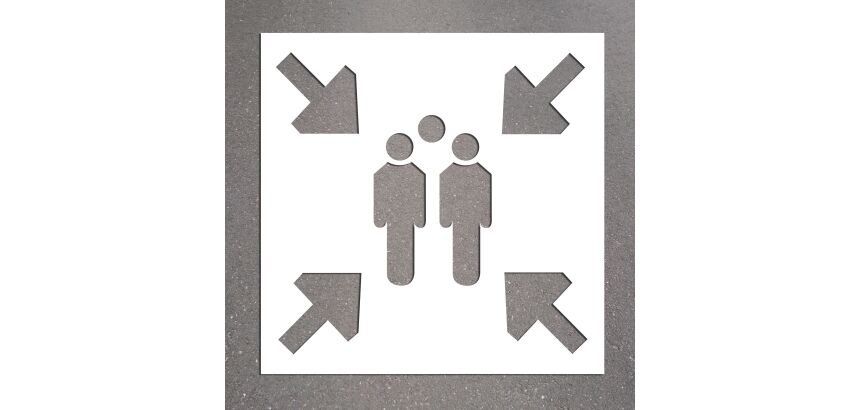 Pochoir souple - Point de rassemblement - 600 x 600 mm