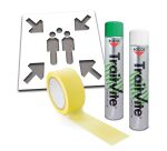 Kit pochoir point de rassemblement  : Pochoir + aérosols + ruban de masquage