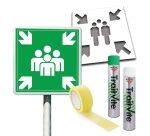 Kit - Point de Rassemblement - avec Pochoir, Panneau PVC et Peintures