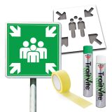 Kit - Point de Rassemblement - avec Pochoir, Panneau PVC et Peintures