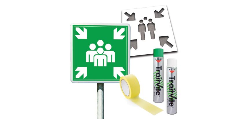 Kit - Point de Rassemblement - avec Pochoir, Panneau PVC et Peintures