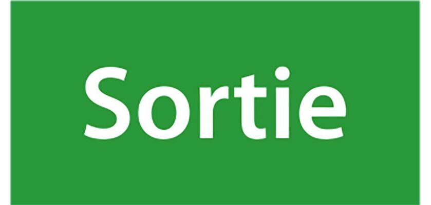 Étiquette de signalisation - Sortie - pour BAES bloc autonome