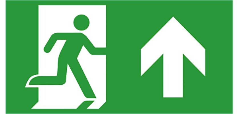 Etiquette de signalisation picto sortie de secours pour bloc autonome BAES