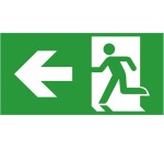 Etiquette de signalisation picto sortie de secours gauche pour bloc autonome BAES