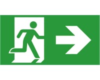 Etiquette de signalisation picto sortie de secours droite pour bloc autonome BAES