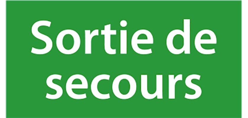 Étiquette pour BAES - Sortie de secours - pour BAES bloc autonome 200 * 100 mm