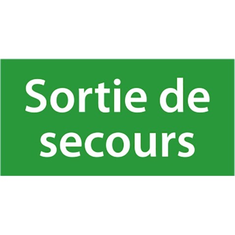 Étiquette pour BAES - Sortie de secours - pour BAES bloc autonome 200 * 100 mm