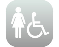 Plaque en Plexiglas PLEXI - Femme + PMR  - Gris Clair