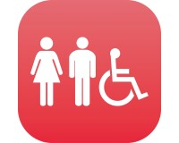 Plaque PLEXI Mixte H/F + PMR - 120 x 120 mm