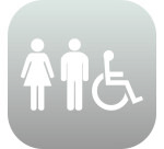 Plaque PLEXI Mixte H/F + PMR - 120 x 120 mm