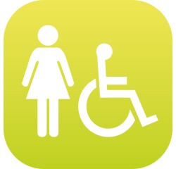 Plaque en drapeau PLEXI - Femme + PMR