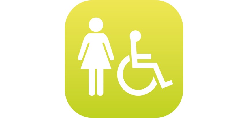 Plaque en drapeau PLEXI - Femme + PMR