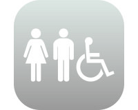 Plaque en drapeau PLEXI - Mixte + PMR