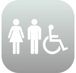 Plaque en drapeau PLEXI - Mixte + PMR