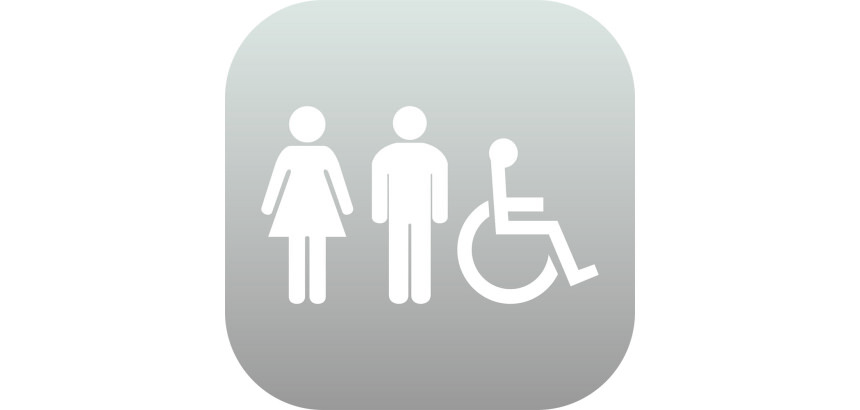 Plaque en drapeau PLEXI - Mixte + PMR