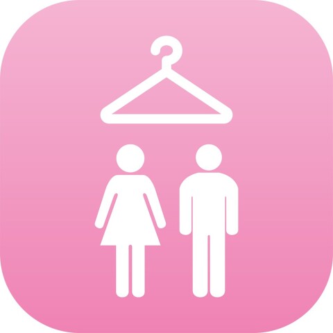 Plaque en drapeau PLEXI - Vestiaire Mixte - Rose
