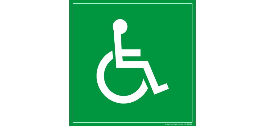 Panneau en PVC - Symbole PMR - 150 x 150 mm