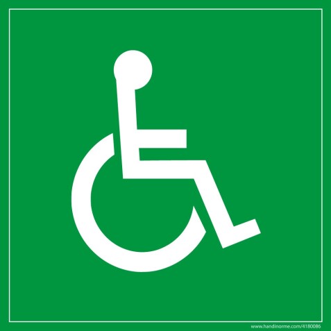 Panneau en PVC - Symbole Handicapé - 150 x 150 mm