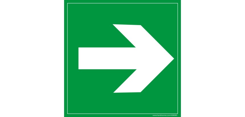 Panneau Evacuation flèche droite
