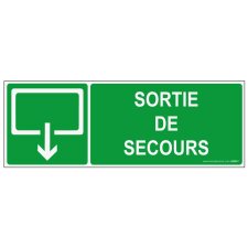 Panneaux Sortie de secours  - evacuation rectangle