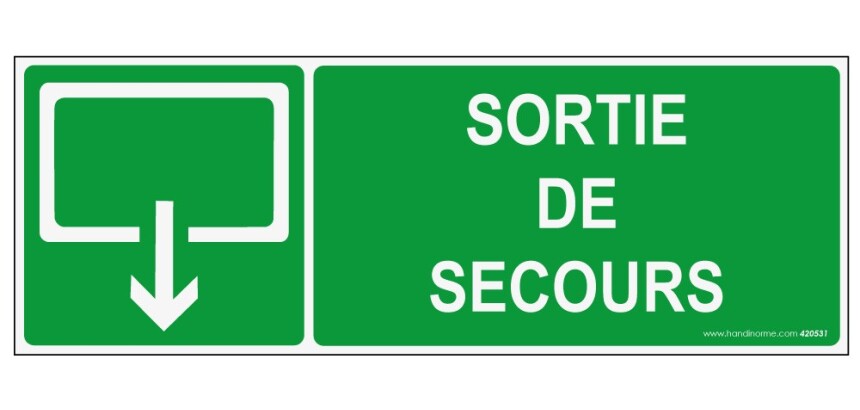 Panneaux Sortie de secours  - evacuation rectangle