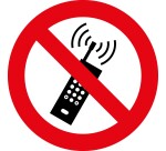 Panneau rond interdit au téléphone portable