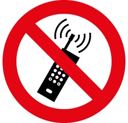 Panneau rond interdit au téléphone portable