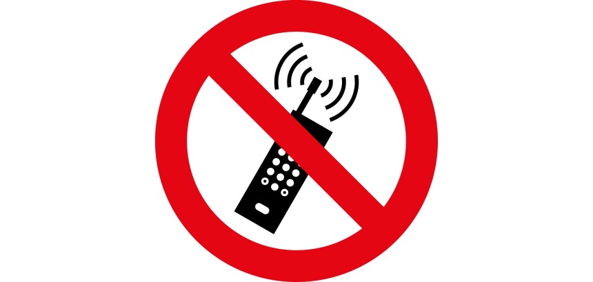 Panneau rond interdit au téléphone portable