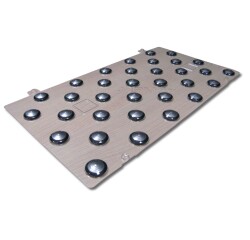 Plots podotactiles PODOKIT mixte Thermoplastiques et Inox auto-adhésifs en plaques