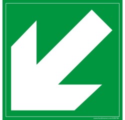 évacuation flèche diagonale