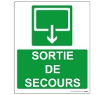 Panneau Sécurité - Sortie de secours - rectangle 300 *250 mm Photoluminescent