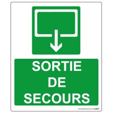 Panneau Sécurité - Sortie de secours - rectangle 300 *250 mm Photoluminescent